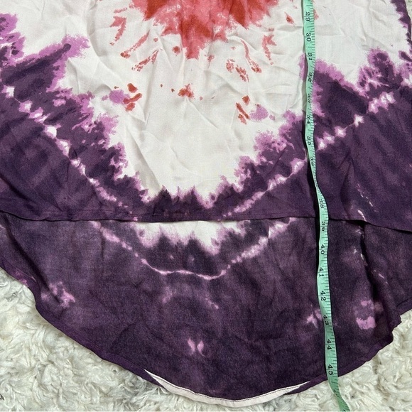 Angie Women's Tie Dye Red and Blue Strapless Long Maxi Dress - Picture 14 of 14